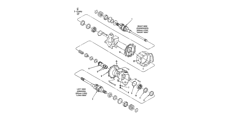 Front Axle Assembly - Left Vehicular Axle