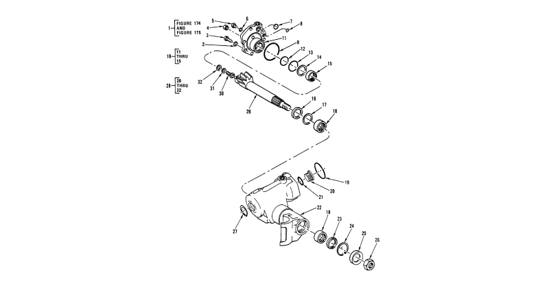 Power Steering Gear Assembly - Steering Gear, Access Cover, and Straight Shaft