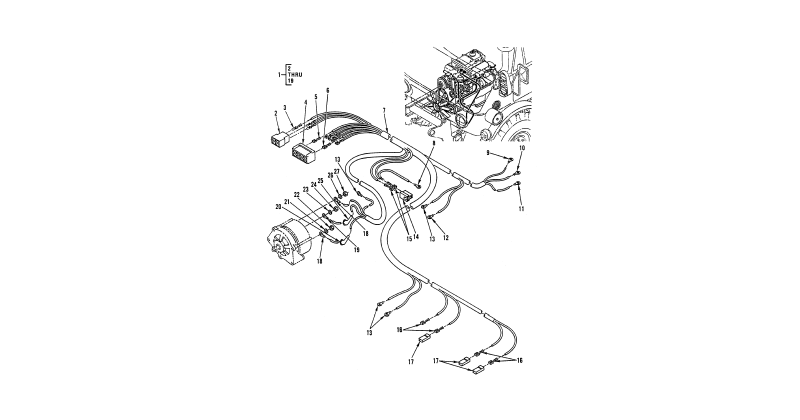 Hull or Chassis Wiring Harness - Alternator Cable Assembly